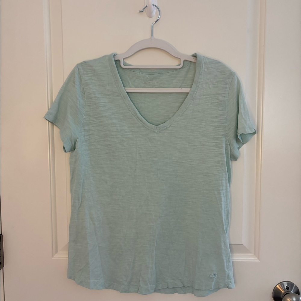 Vineyard Vines Light Green V-Neck Women's Top